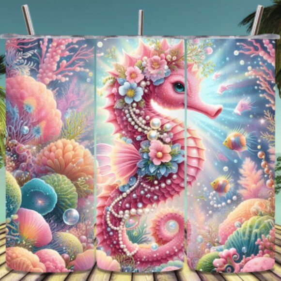 Colorful Creatures 20oz Sublimated Stainless Steel Tumbler with Lid & Straw - Picture 3 of 9